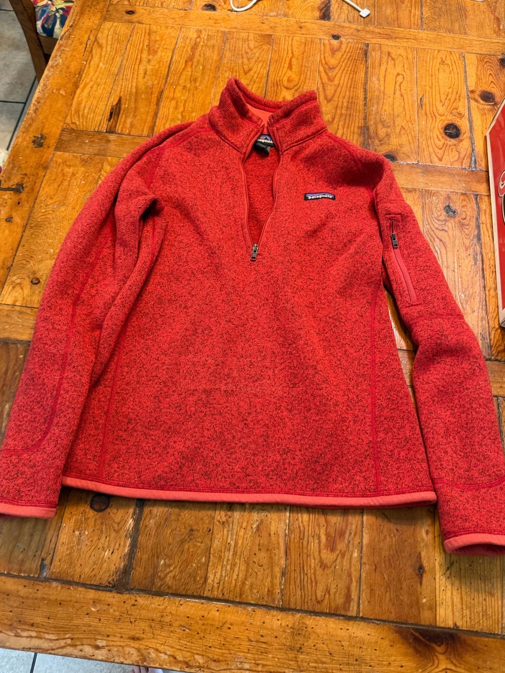 Patagonia Red Knit-Look Fleece Half-Zip Pullover